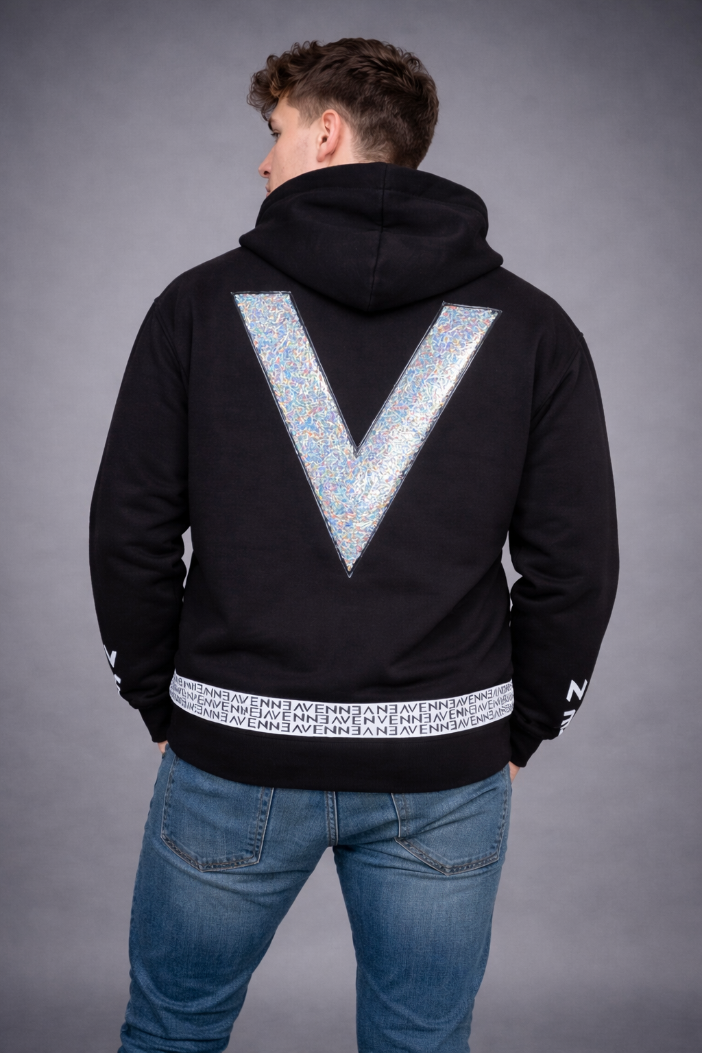 VEN PROTOTYPE HOODIE - BLACK / MIXED SERIES 001