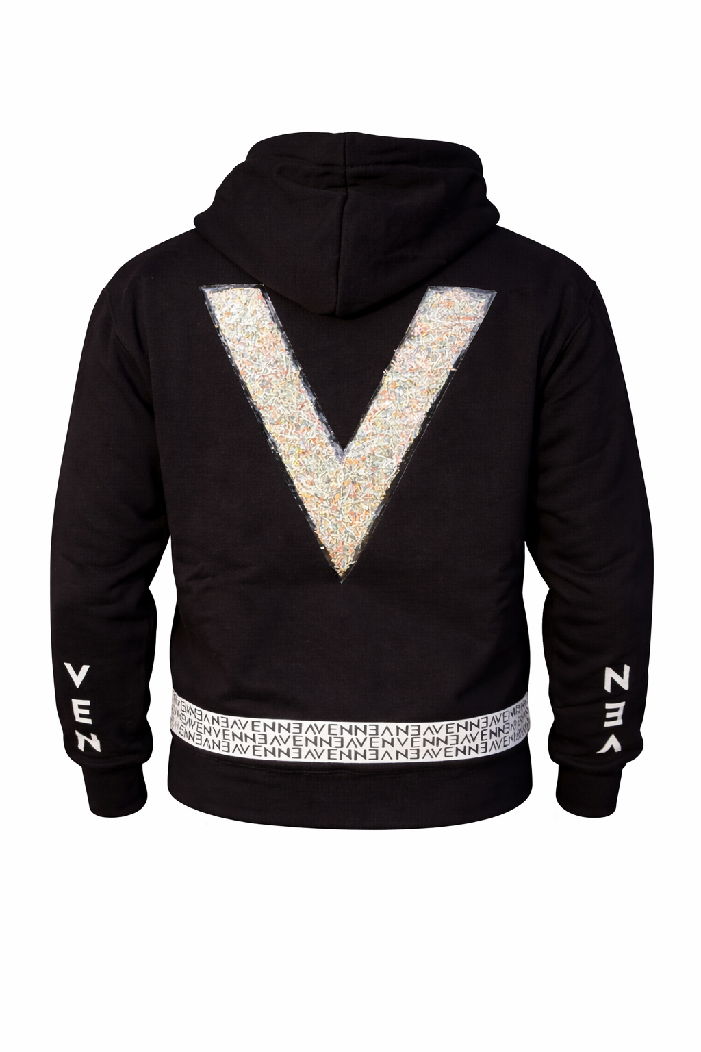 VEN PROTOTYPE HOODIE - BLACK / MIXED SERIES 001